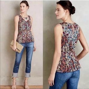 Anthropologie | Deletta peplum top, size Large